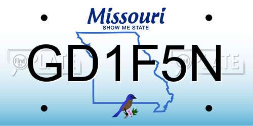 GD1F5N Missouri License Plate
