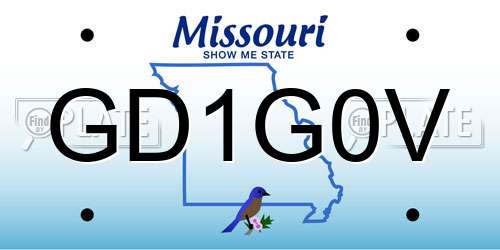 GD1G0V Missouri License Plate