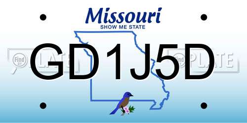 GD1J5D Missouri License Plate