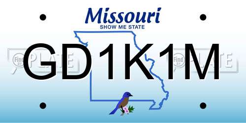 GD1K1M Missouri License Plate