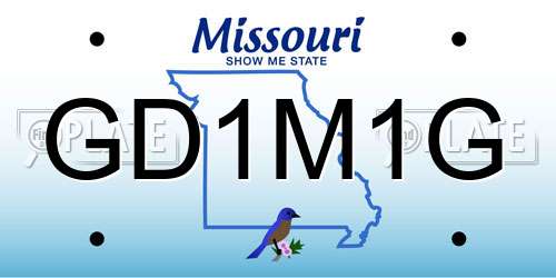 GD1M1G Missouri License Plate