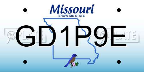 GD1P9E Missouri License Plate