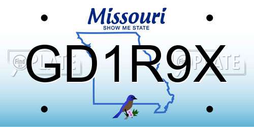 GD1R9X Missouri License Plate