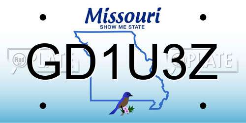GD1U3Z Missouri License Plate