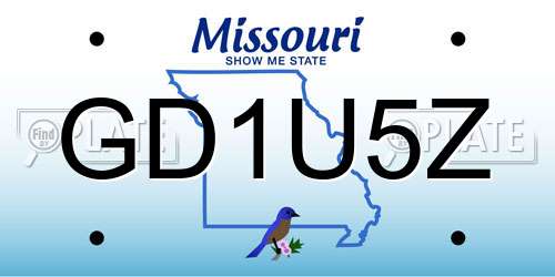 GD1U5Z Missouri License Plate