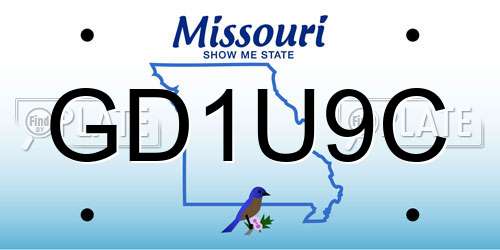 GD1U9C Missouri License Plate