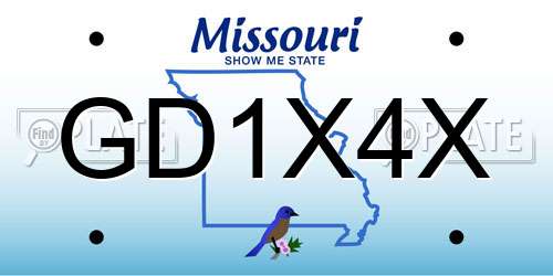 GD1X4X Missouri License Plate