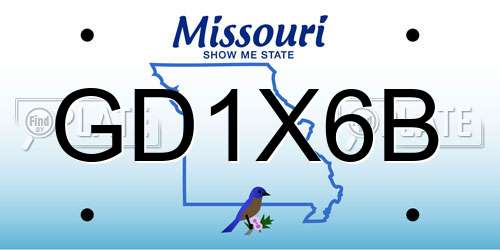 GD1X6B Missouri License Plate