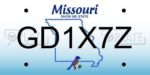 GD1X7Z Missouri License Plate
