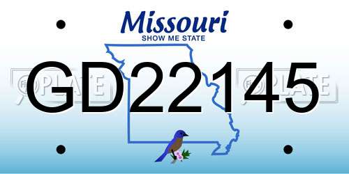 GD22145 Missouri License Plate