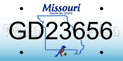 GD23656 Missouri License Plate