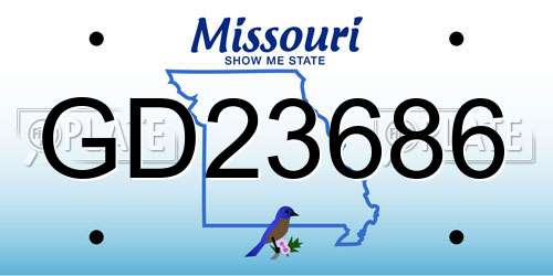 GD23686 Missouri License Plate