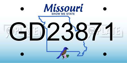 GD23871 Missouri License Plate