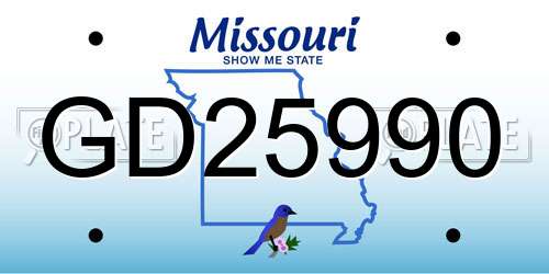 GD25990 Missouri License Plate
