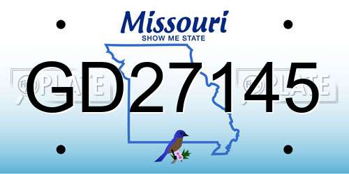 GD27145 Missouri License Plate