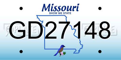 GD27148 Missouri License Plate