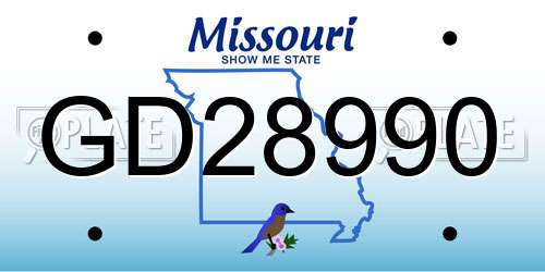 GD28990 Missouri License Plate