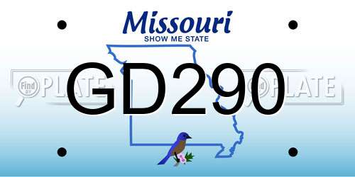 GD290 Missouri License Plate
