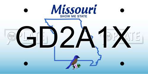 GD2A1X Missouri License Plate