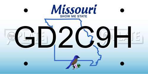 GD2C9H Missouri License Plate