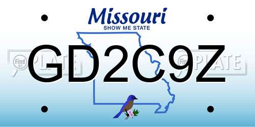 GD2C9Z Missouri License Plate