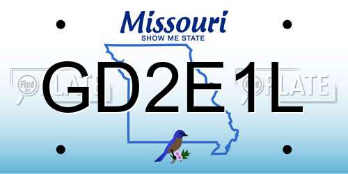 GD2E1L Missouri License Plate