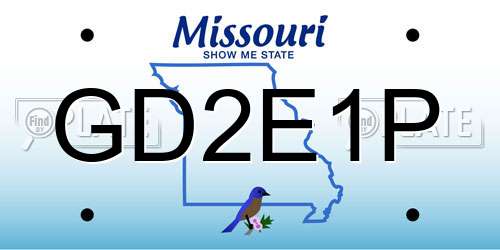 GD2E1P Missouri License Plate
