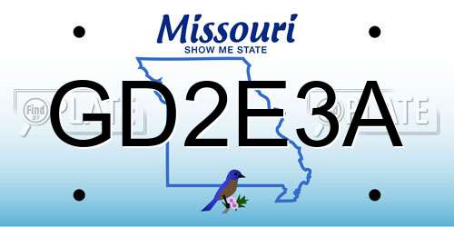 GD2E3A Missouri License Plate