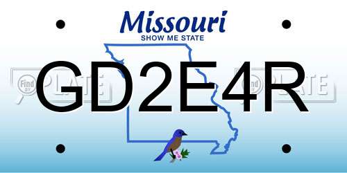 GD2E4R Missouri License Plate