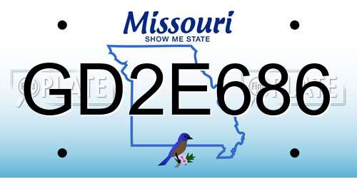 GD2E686 Missouri License Plate