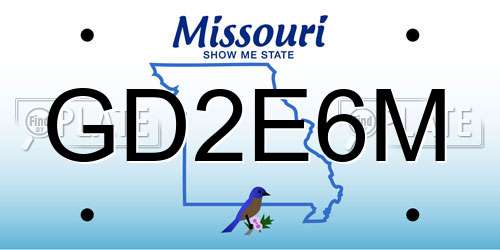 GD2E6M Missouri License Plate