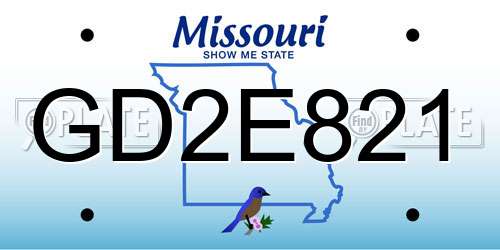 GD2E821 Missouri License Plate