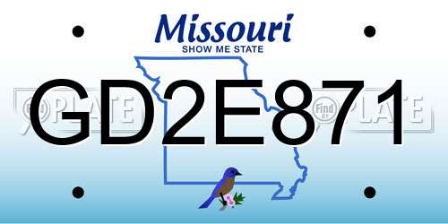 GD2E871 Missouri License Plate