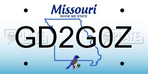 GD2G0Z Missouri License Plate