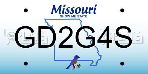 GD2G4S Missouri License Plate