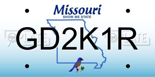 GD2K1R Missouri License Plate