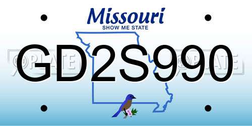 GD2S990 Missouri License Plate