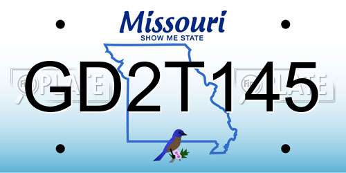 GD2T145 Missouri License Plate