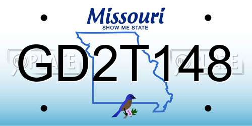 GD2T148 Missouri License Plate