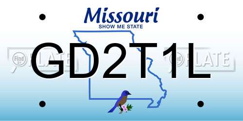 GD2T1L Missouri License Plate