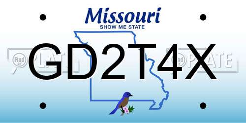GD2T4X Missouri License Plate