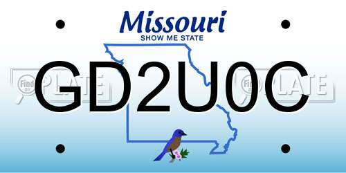 GD2U0C Missouri License Plate