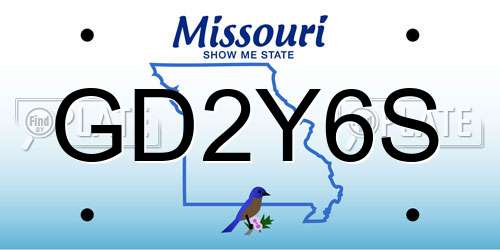 GD2Y6S Missouri License Plate