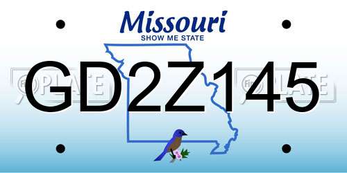 GD2Z145 Missouri License Plate