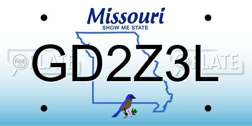 GD2Z3L Missouri License Plate
