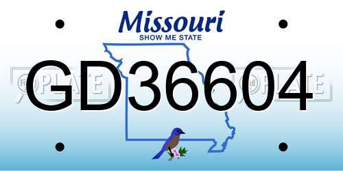 GD36604 Missouri License Plate