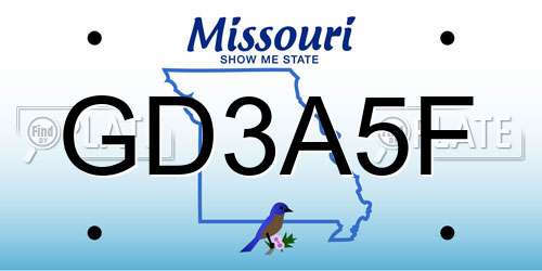 GD3A5F Missouri License Plate