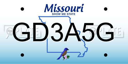 GD3A5G Missouri License Plate