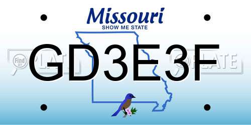 GD3E3F Missouri License Plate