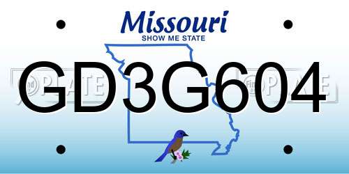 GD3G604 Missouri License Plate